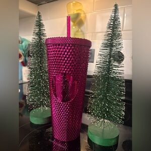 Starbucks Holiday 2022 Pink Studded Tumbler Venti 24 oz